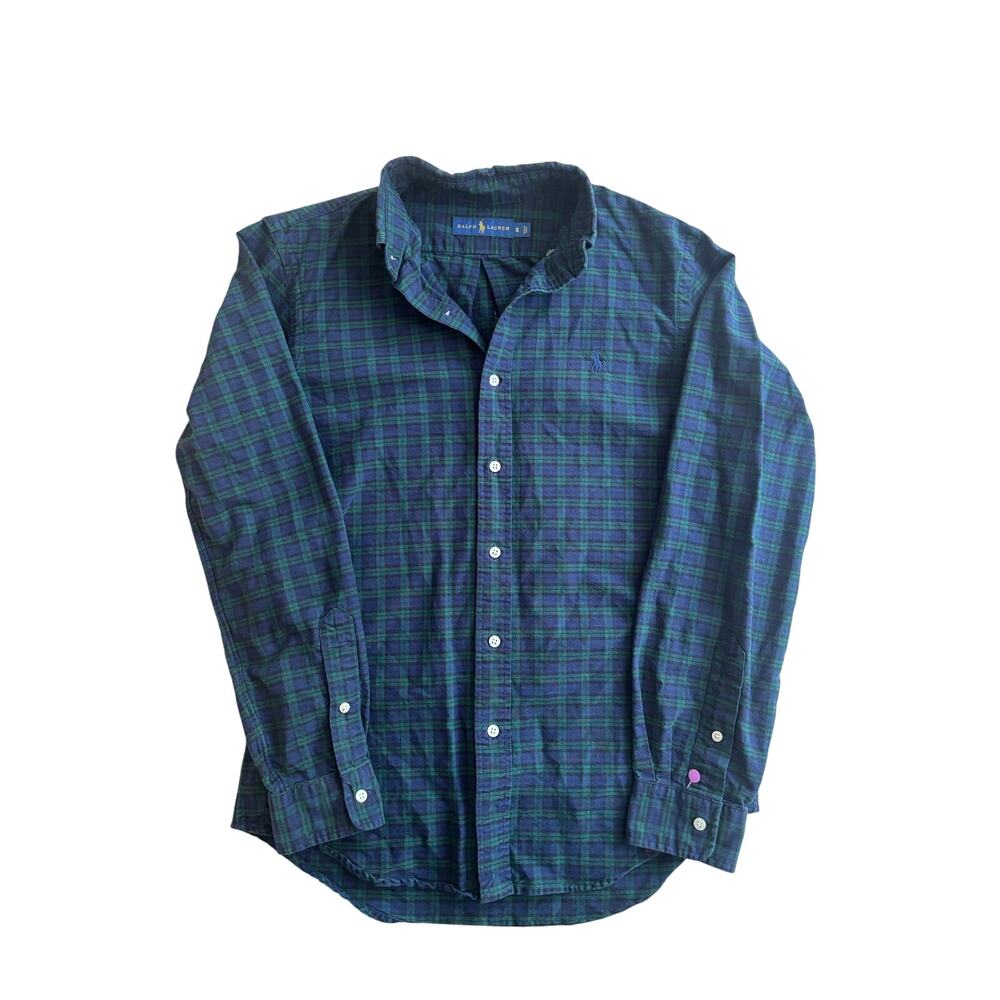 Ralph Lauren Plaid Button Down Shirt Men Small Blue Green Pony Logo Cotton - Picture 4 of 13